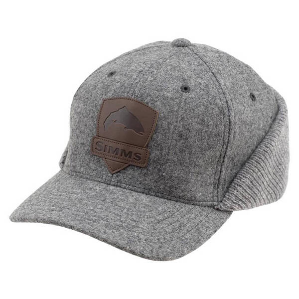 Simms Wool Flexfit Flap Cap Heather Grey