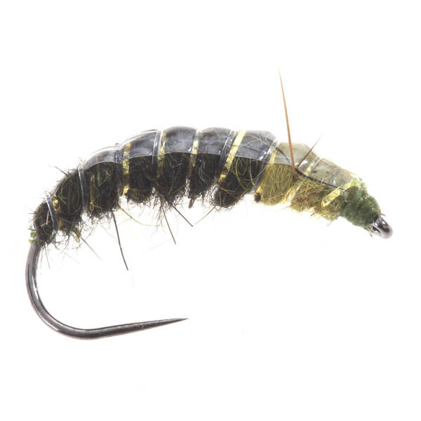 Czech Ribbed Nymph Olive/Chartreuse