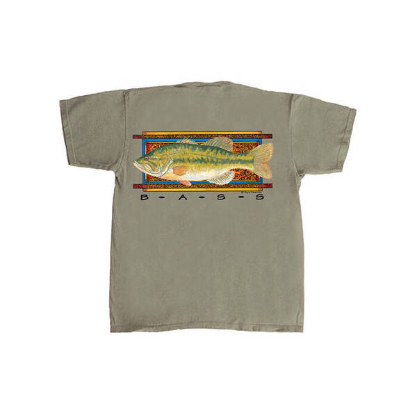 Flying Fisherman Bass Tee - Khaki Green