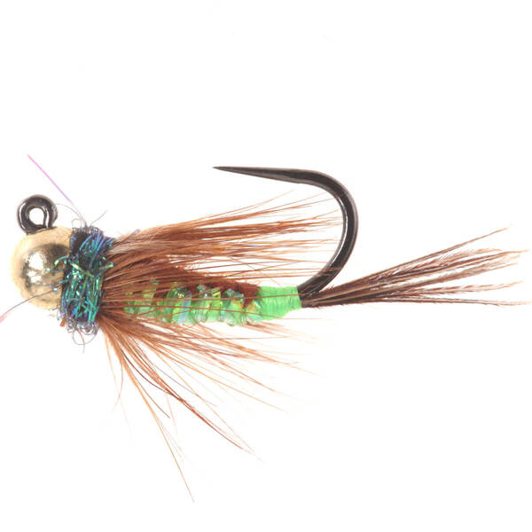 Woven Brown Chartreuse Back Jig