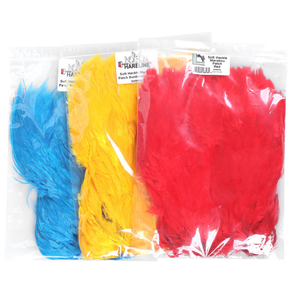Hareline košček kože z mehkim perjem za ježinko in marabujem
