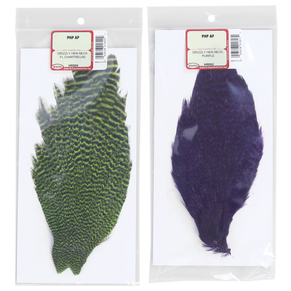 Piele cu pene de pe gâtul găinii Wapsi Grizzly