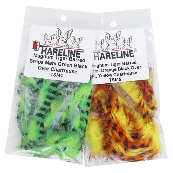 Hareline Široké pásky králičí kůže se srstí Magnum Tiger Barred
