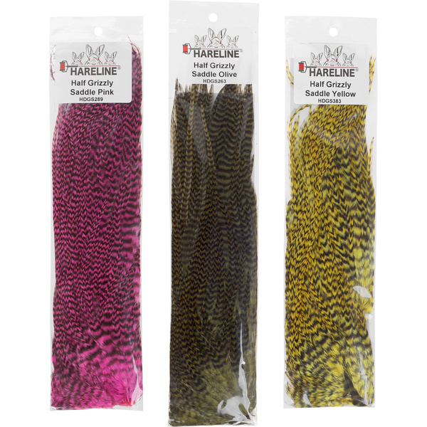 Hareline Half Grizzly Saddles