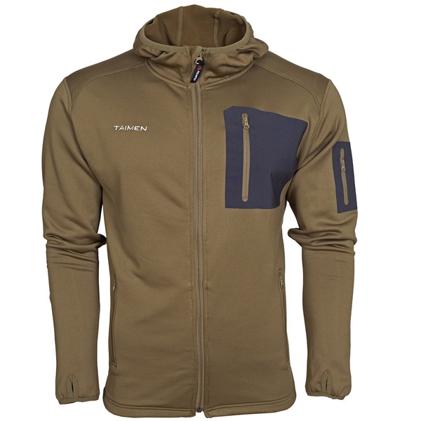Taimen Polartec Power Stretch fleecejack met capuchon en rits