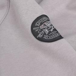 Taimen Menza hímzett, végig cipzáras kapucnis pulóver - Lt. Grey