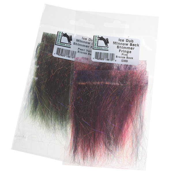 Resasti trak iz sintetičnih vlaken Hareline Ice Dub Minnow Back Shimmer Fringe