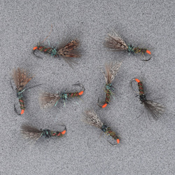 Orange Tag Black Ribbed Emerger