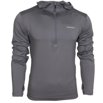 Taimen Polartec Power Stretch Lightweight Hooded Fleece Jacket - Goryla Gray