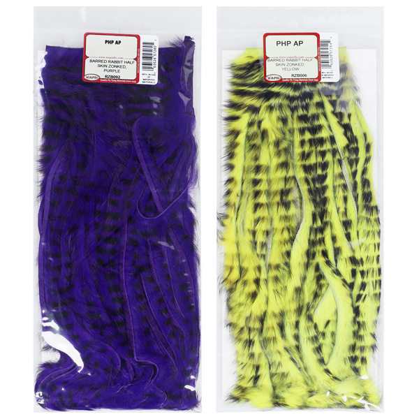 Polovica zajčje kože s progasto dlako, narezana na zonker trakove – Wapsi
