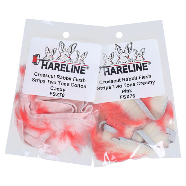 Hareline Crosscut Rabbit Flesh Two Tone – напречно нарязани ленти от заешка кожа с козина