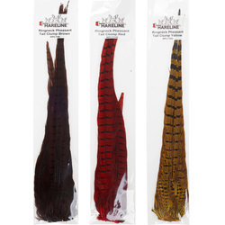 Gefärbte Ringfasan-Schwanzfibern im Büschel Hareline