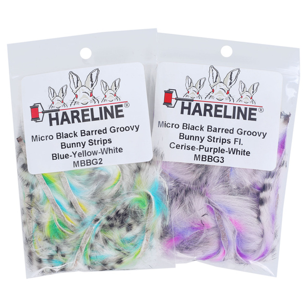 Hareline Micro Black Barred Groovy Bunny Strips