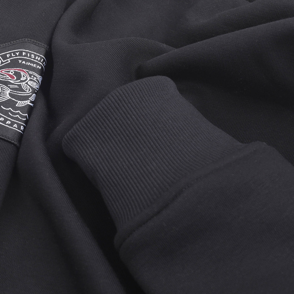 Jopica z vezenino, kapuco in zadrgo Taimen Menza - Black