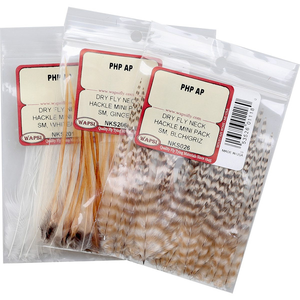 Set de pene separate de pe gâtul cocoșului Wapsi Mini Pack, pentru muște uscate