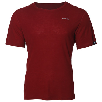 Taimen Ussuri Fresh Merino 美丽诺羊毛混纺短袖T恤 - Burgundy
