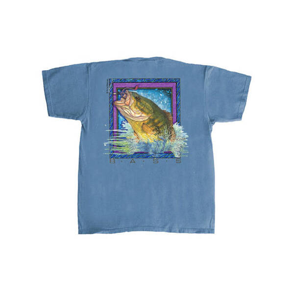 Flying Fisherman Bass Tee - Slate Blue