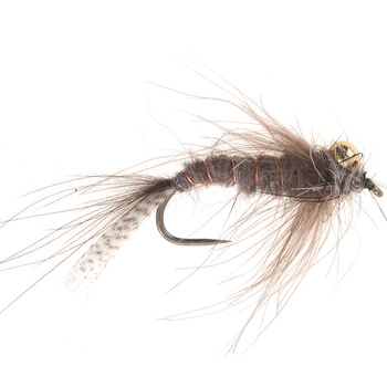 Tungsten BH CDC Hackled Brown